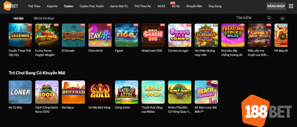 Trò chơi casino 188bet đảm bảo sự công bằng