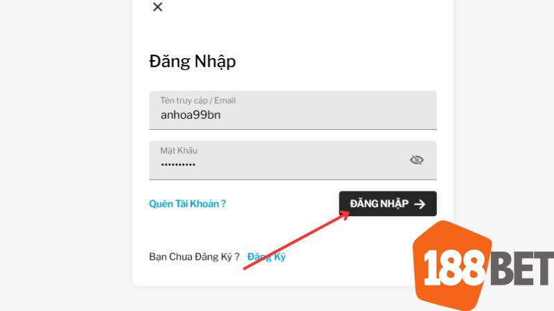 Nhấn Quên tài khoản để được hướng dẫn chi tiết