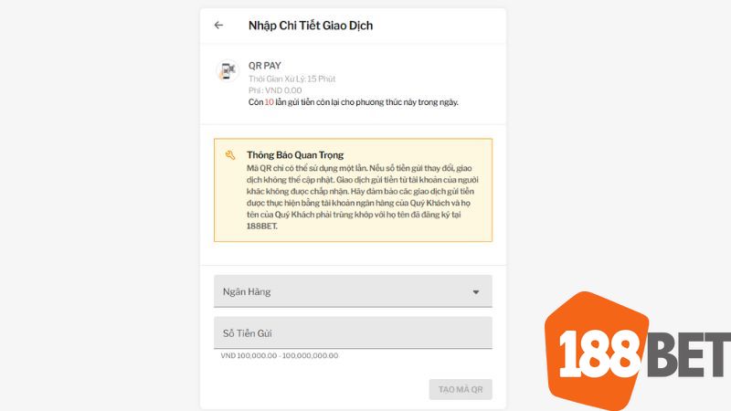 Nạp tiền bằng mã QR