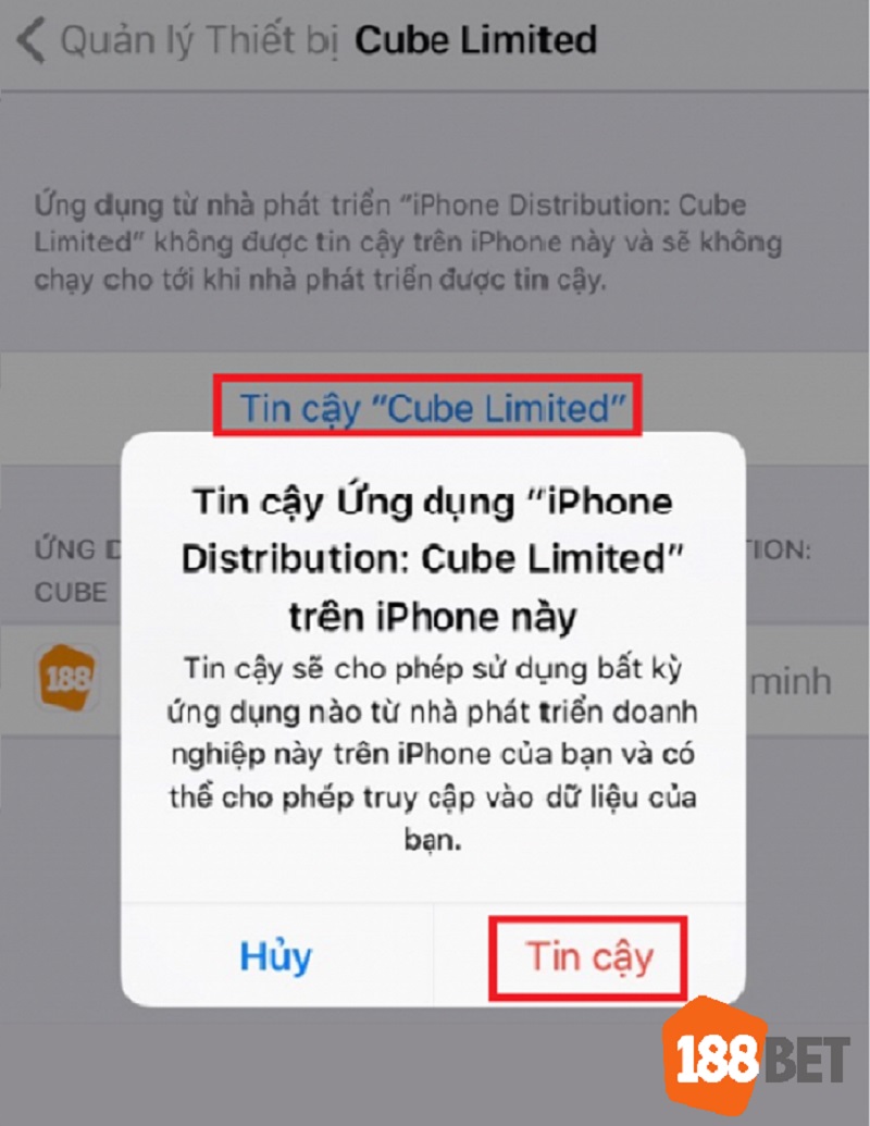 Nhấn “Tin cậy Cube Limited”