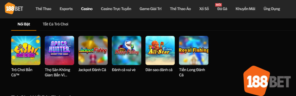 Chơi bắn cá đổi thưởng tại 188bet không cần tải app